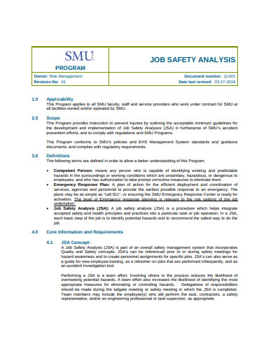 Job Safety Analysis 13 Examples Format Pdf Examples