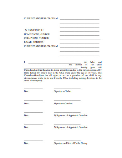 legal guardianship appointment letter