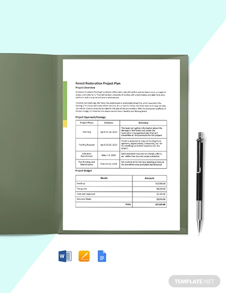 One Page Construction Project Plan Template