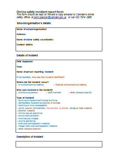 online safety incident report form