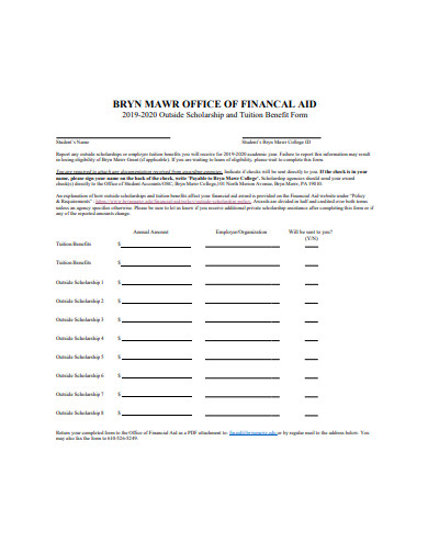 outside scholarship and tuition benefit form