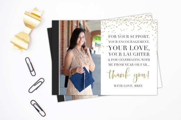 personalized graduation thank you card