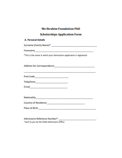 printable foundation scholarship application form