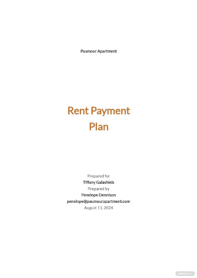 Rent Payment Plan Template