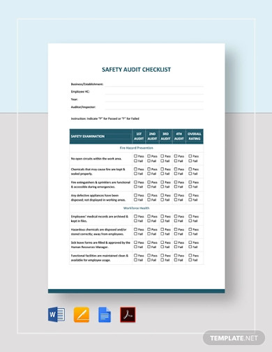 Safety Audit Checklist Template