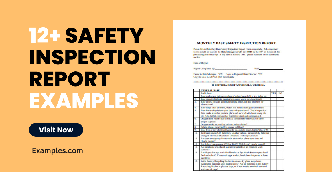 safety inspection report examples