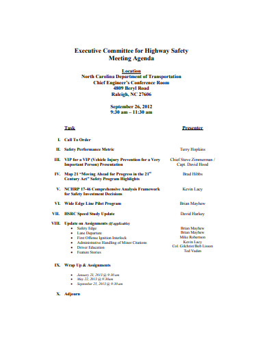 12 Safety Meeting Agenda Examples To Download