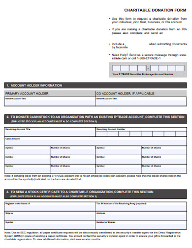 Charitable Donation Form 10 Examples