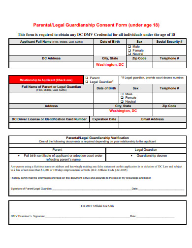 sample parental legal guardianship consent form