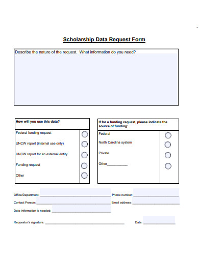 scholarship data request form