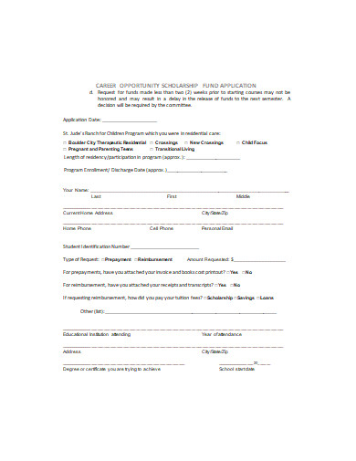 scholarship fund application in doc
