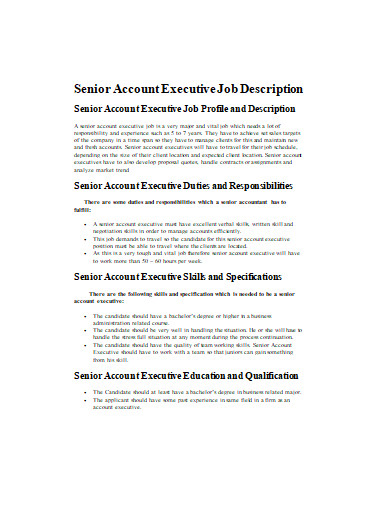 senior account executive job description example