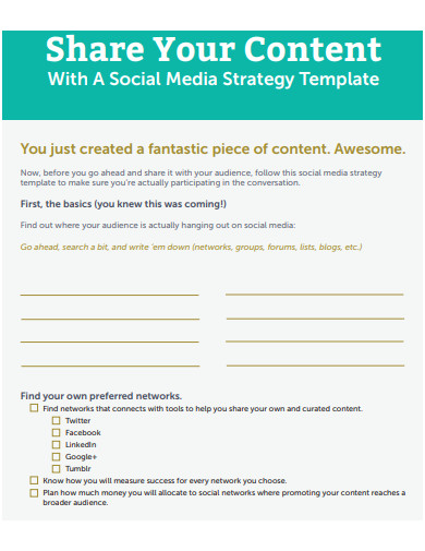 social media content strategy plan