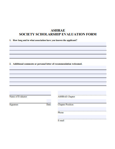 society scholarship evaluation form