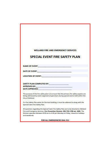 special event fire safety plan