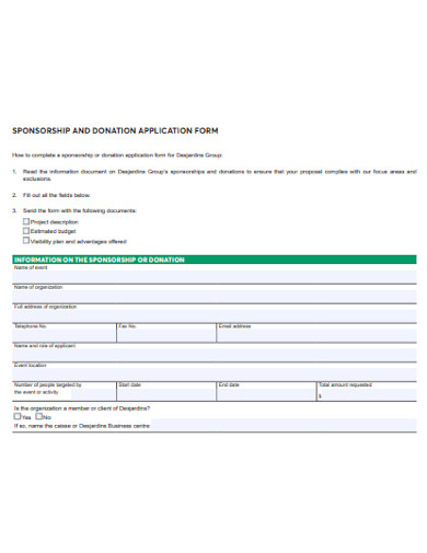 sponsorship and donation application form