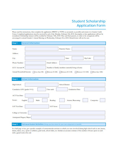 Student Scholarship Form - 6+ Examples, Format, Sample | Examples