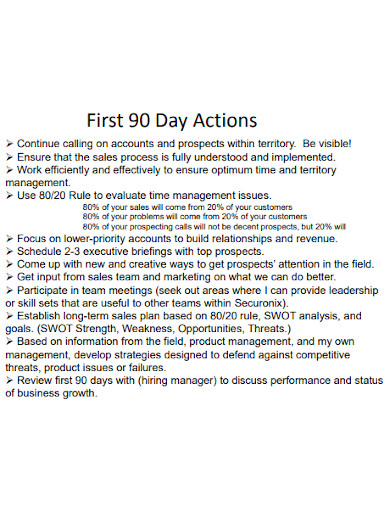 90 day business executive plan