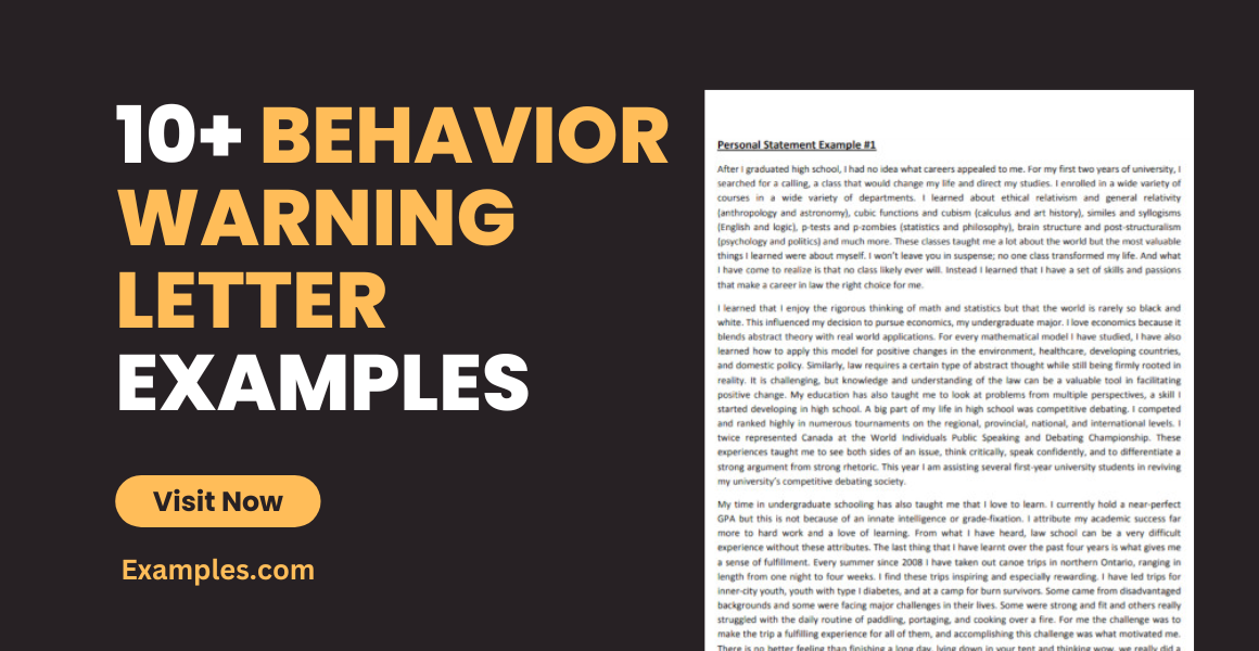 Behavior Warning Letter Examples