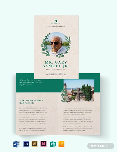 Booklet Funeral Obituary Brochure