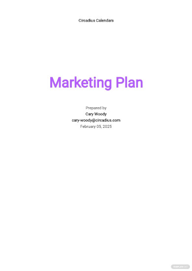 Calendar Marketing Plan Template