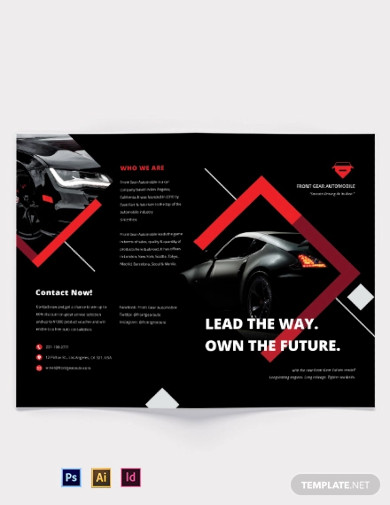 car advertisement bi fold brochure template