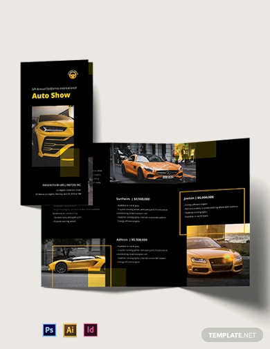 car show tri fold brochure template