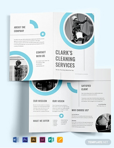 Cleaning Company Bi Fold Brochure Templates