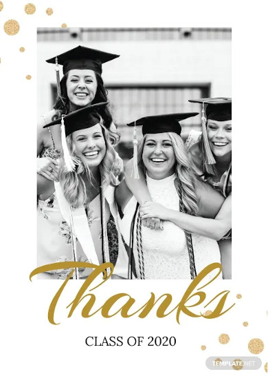 College Graduation Thank You Card Template