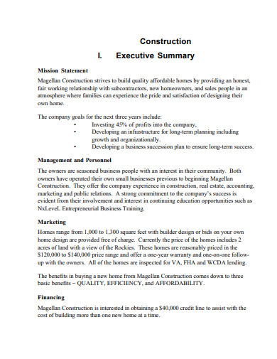 business plan on construction pdf