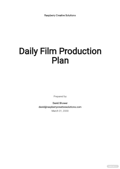 daily production plan template