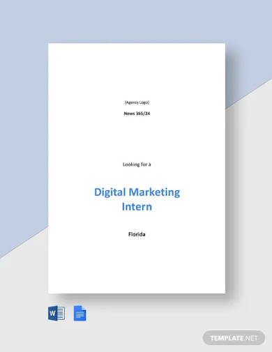 Digital Marketing Intern Job Description Template