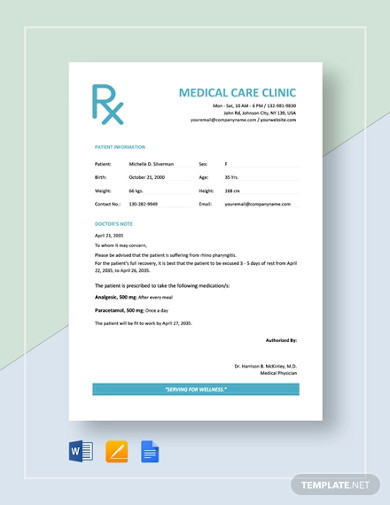 doctor excuse note 11 examples format pdf examples