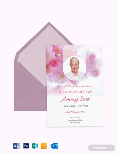 elegant funeral program invitation templates