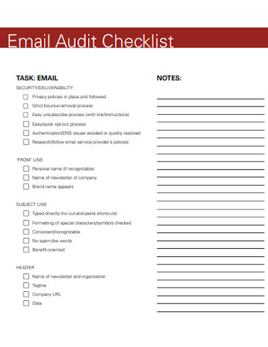 email audit checklist