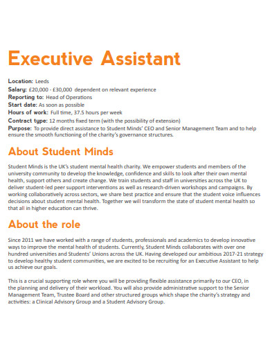 executive assistant cover letter example