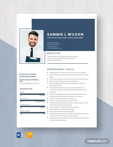 Executive Assistant Office Manager Resume Template