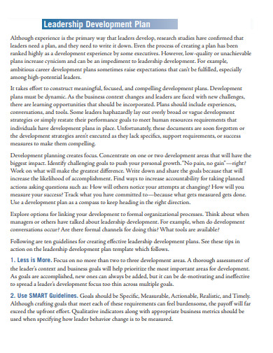  Personal Leadership Plan Sample 18 SAMPLE Personal Leadership 