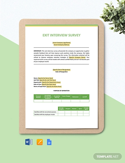 Exit Interview Survey Template