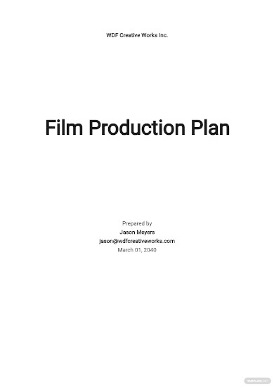 film production plan template