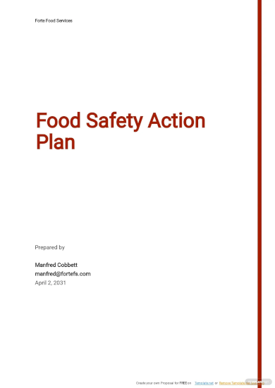food safety action plan template
