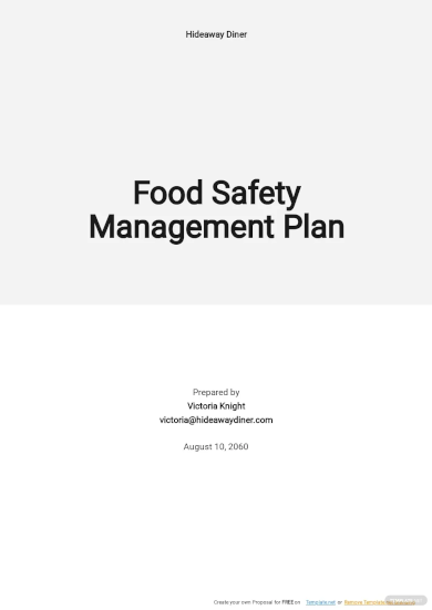 food safety management plan template