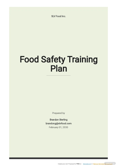 food safety training plan template
