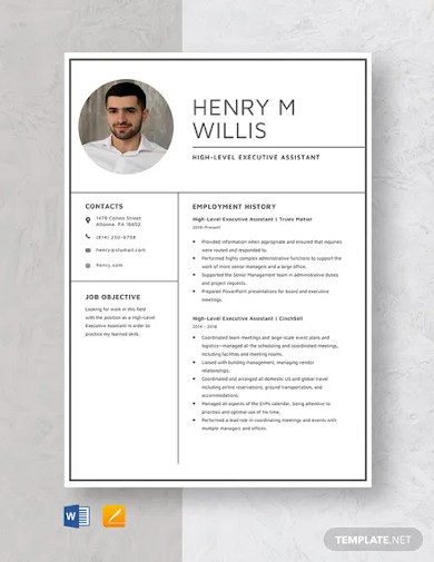 High-Level Executive Assistant Resume Template