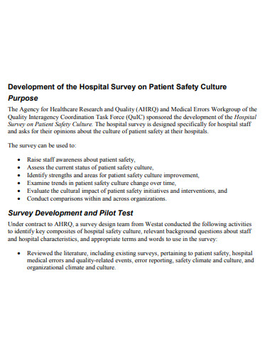hospital survey on patient safety culture