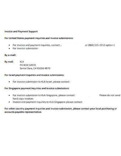 invoice and payment support example