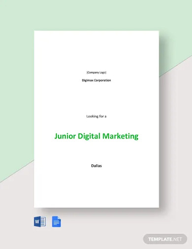 Junior Digital Marketing Job Description Template