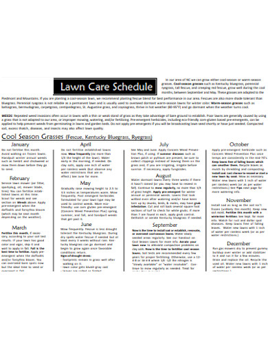 lawn care schedule