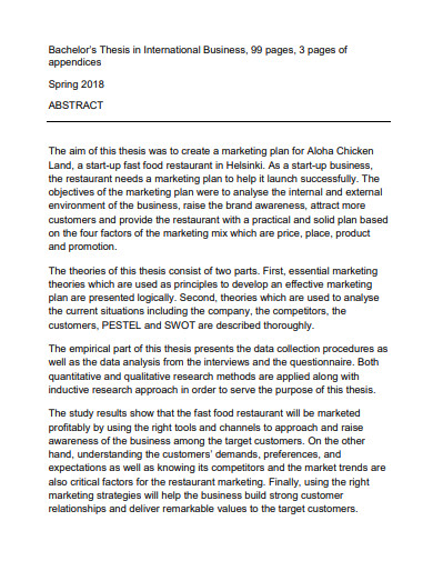 fast food business proposal pdf