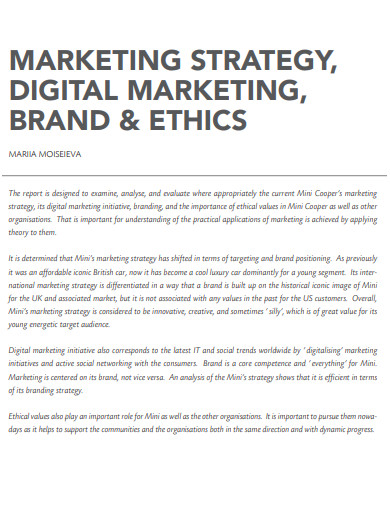 marketing strategy brand and ethics